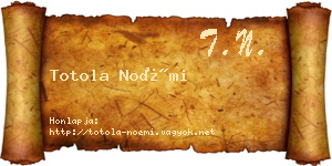 Totola Noémi névjegykártya